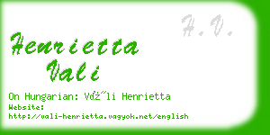 henrietta vali business card